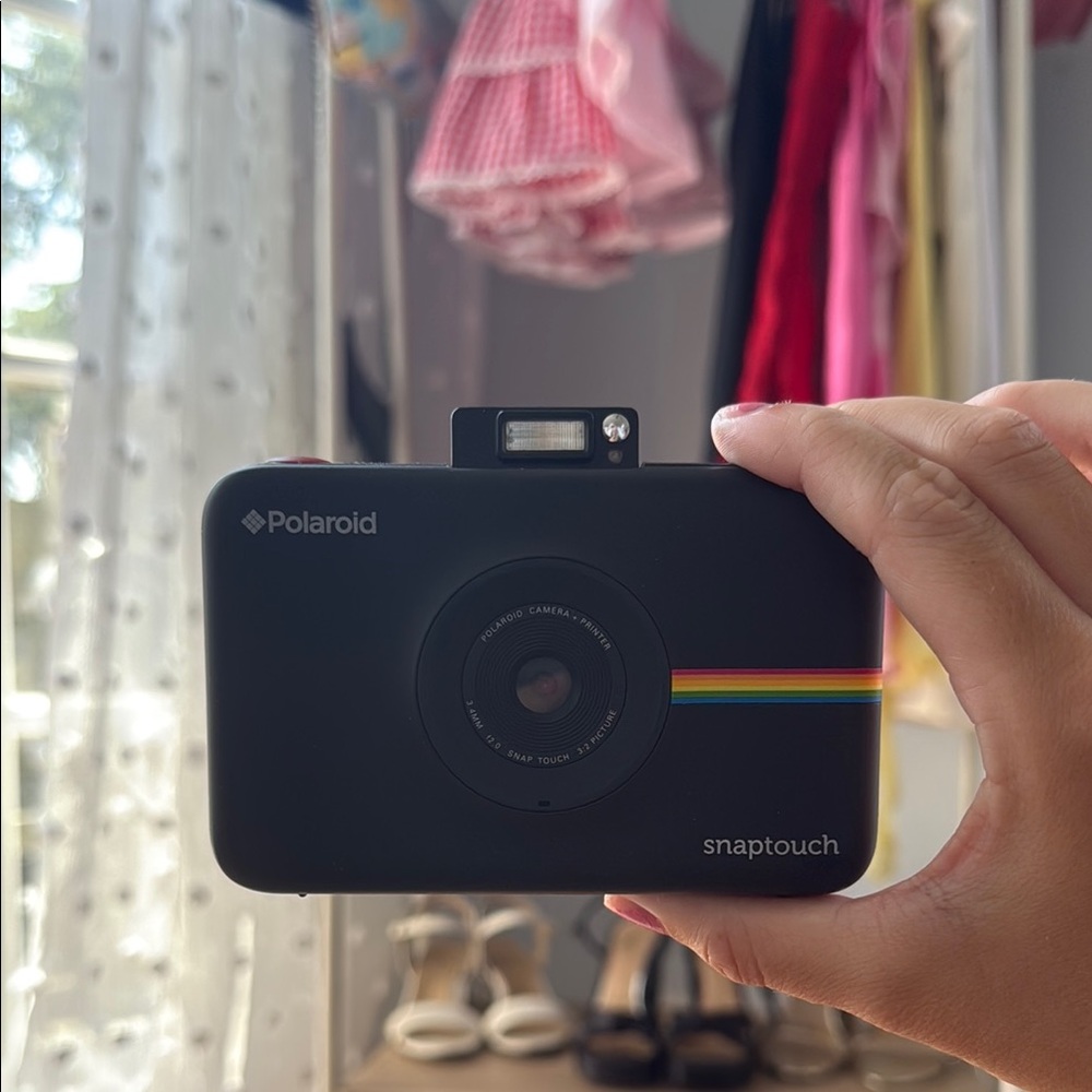 Polaroid Snap Touch Camera in Black with Rainbow Accent